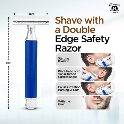 Haryali's Round Double Edge Safety Razor - Blue