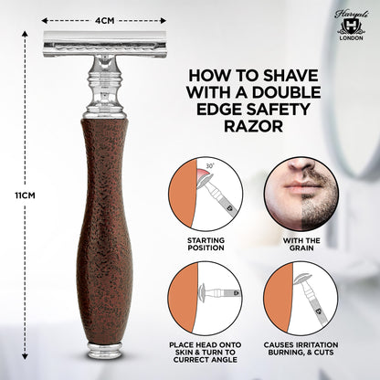 Haryalis antiker Sicherheitsrasierer – Kastanienbraun