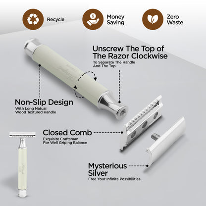 Haryali's Round Safety Razor - Ivory