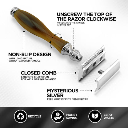 Haryalis Rasierhobel – Büffelhorn-Imitation