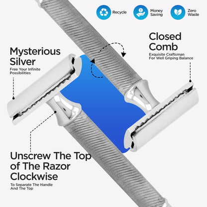 Doppelklingen-Rasiermesser aus rostfreiem Stahl