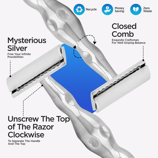 Doppelklingen-Rasiermesser aus Edelstahl in Vasenform