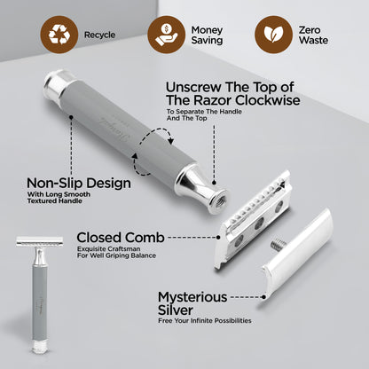 Haryali Double Edge Razor Titan - Grey