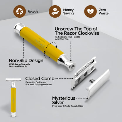 Haryalis runder Rasierhobel – Gelb