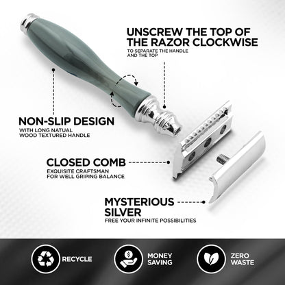 Haryali's Rasierhobel mit Doppelklinge – Blau