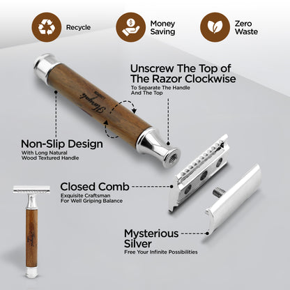 Haryali Double Edge Razor Titan Wood