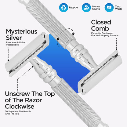 Double Edge Razor Stainless Steel Perfect Grip