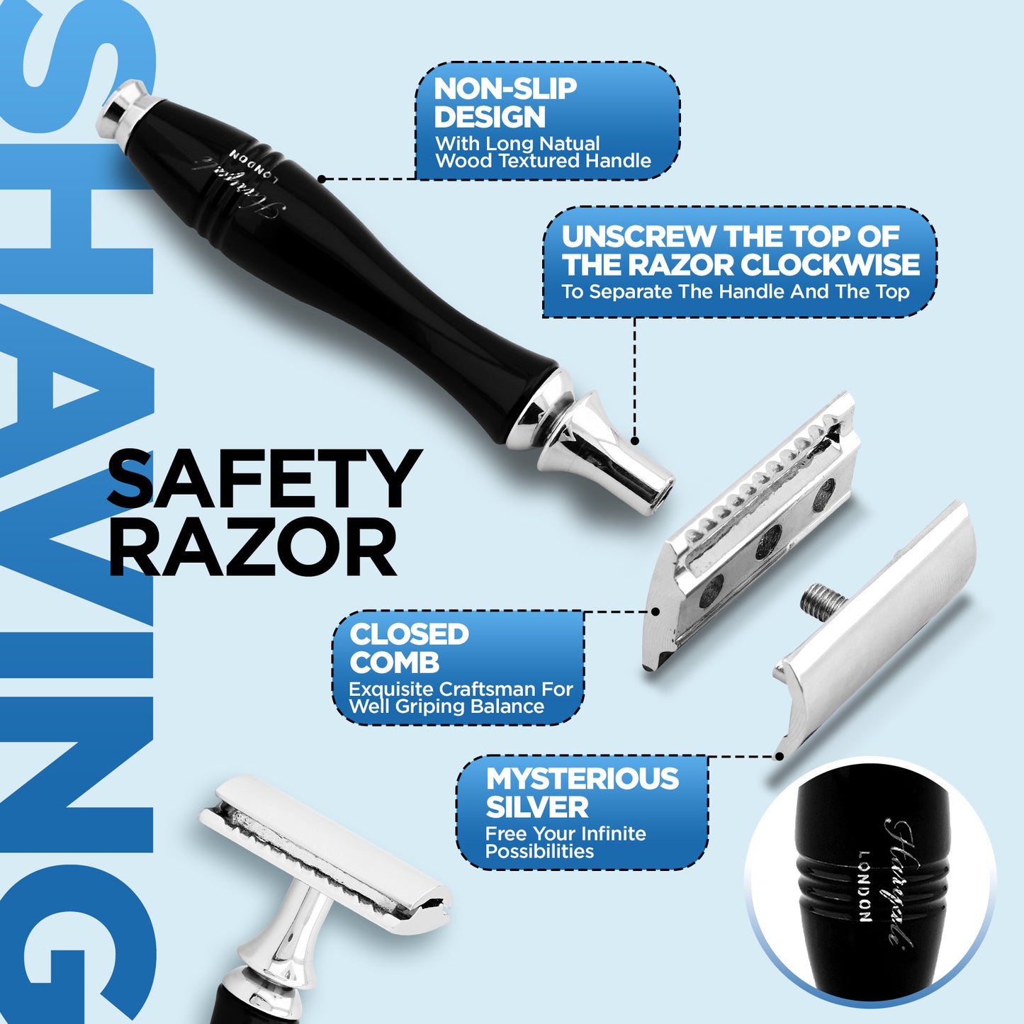 Haryali Double Edge Razor Apex - Black