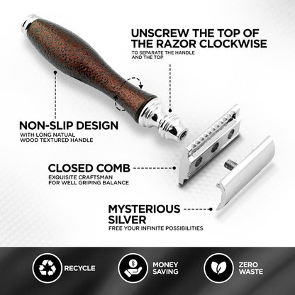 Haryalis antiker Sicherheitsrasierer – Kastanienbraun