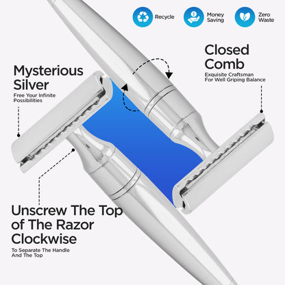 Doppelklingen-Rasiermesser aus Edelstahl, konisch