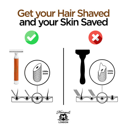 Haryali's Round Double Edge Safety Razor - Orange