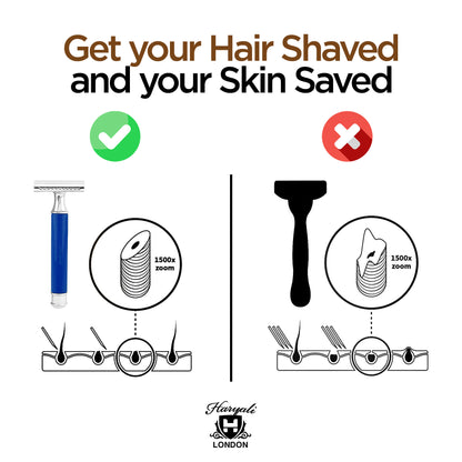 Haryali's Round Double Edge Safety Razor - Blue