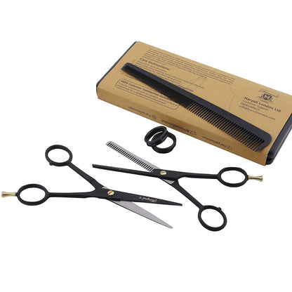 Black 6" Right-Handed Hair Scissors and Thinning Shears Set