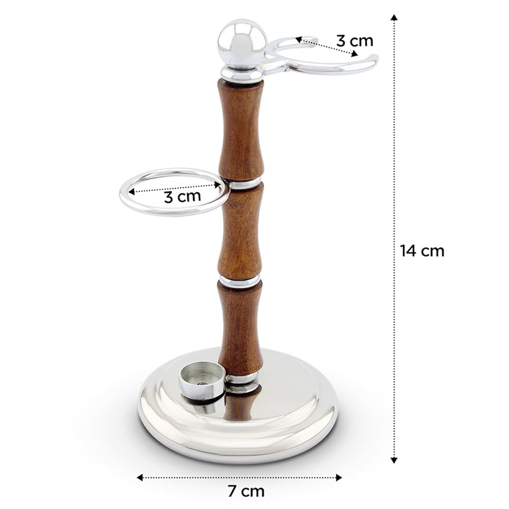 Dual Shaving Stand in Wood