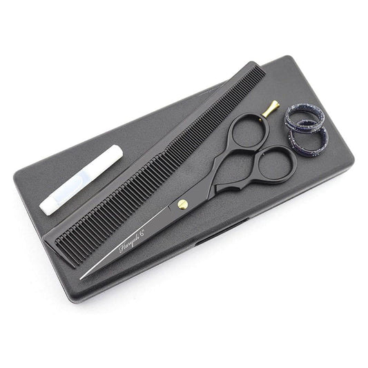 Professional Black 6.0" Barber Scissors with Razor Sharp Edges