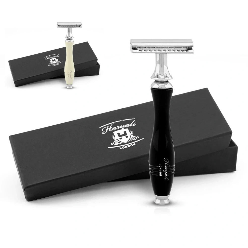 Apex Double Edge Razor in Black & Ivory