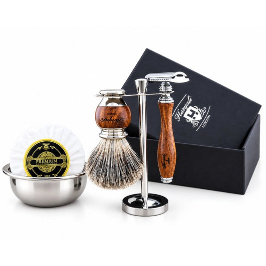 Haryalis Wooden Range Super Badger Rasierset