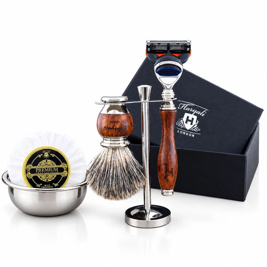 Haryalis Wooden Range Super Badger Rasierset
