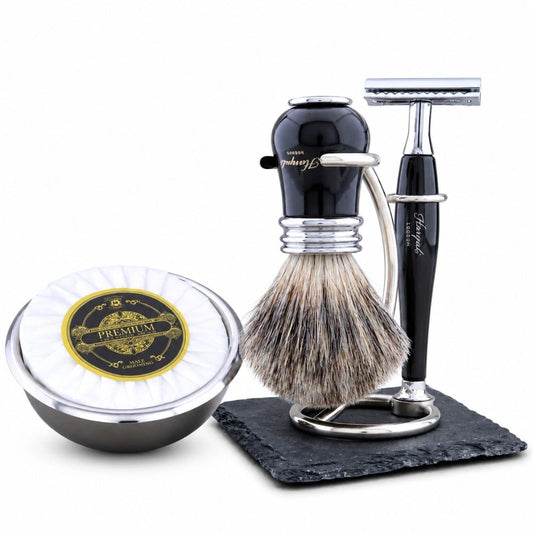 Lille 5Pc Grey Fibre Shaving Kit For Mens Grooming