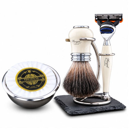 Lille 5 Piece Black Synthetic Shaving Kit For Men