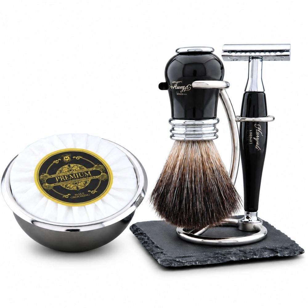 Lille 5 Piece Black Synthetic Shaving Kit For Men