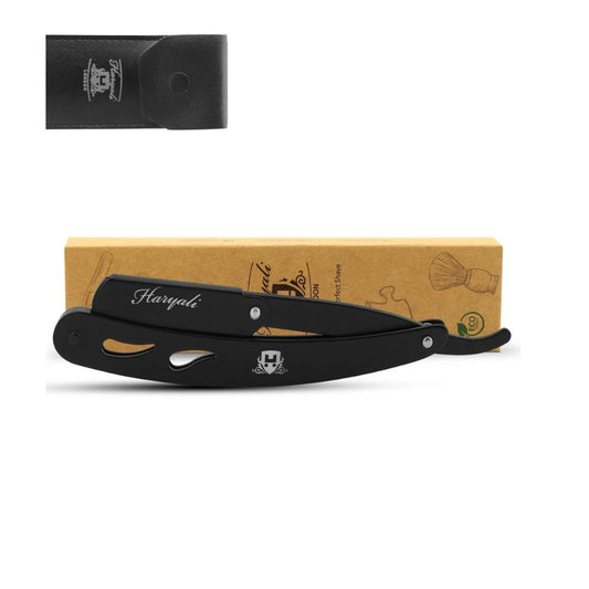 Black Stainless Steel Cut Throat Replaceable Razor Blades - HARYALI LONDON