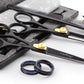 Haryali Black 6 Inch Hairdressing Barber Scissors Thinning Shears Set - HARYALI LONDON