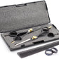 Haryali Black 6 Inch Hairdressing Barber Scissors Thinning Shears Set - HARYALI LONDON