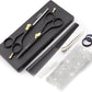Haryali Black 6 Inch Hairdressing Barber Scissors Thinning Shears Set - HARYALI LONDON