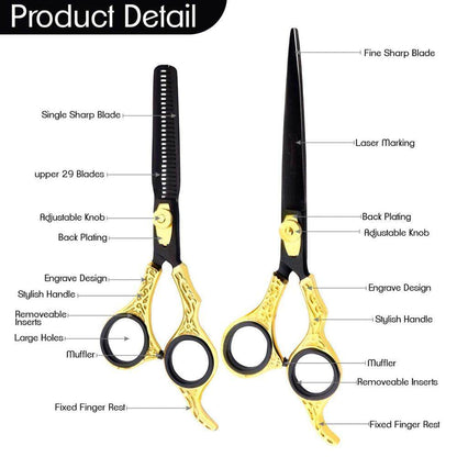 Haryali London 6.5 & 7” Hair Cutting Barber Thinning Scissors - HARYALI LONDON