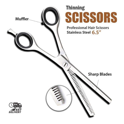 Haryali London 6.5 Hair Thinning Texturizing Barber Scissors - HARYALI LONDON