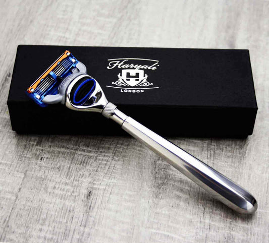 Haryali's Elegant 5 Edge Shaving Razor - Steel Handle - HARYALI LONDON