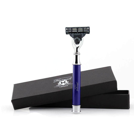 Haryali's Round 3 Edge Shaving Razor - Blue - HARYALI LONDON