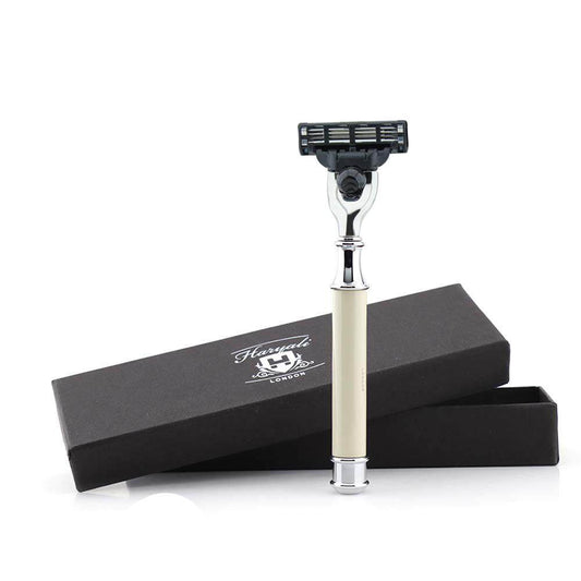 Haryali's Round 3 Edge Shaving Razor Ivory Color - HARYALI LONDON