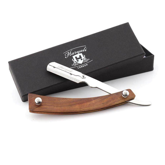 Haryali's Wood Straight Cut Throat Razor - HARYALI LONDON