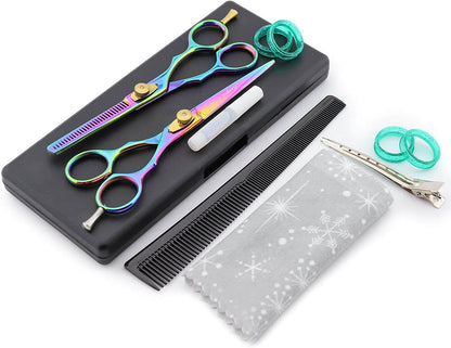Professional 6 Inch Hairdressing Barber Scissors Set Thinning Shears - HARYALI LONDON