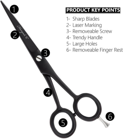Professional Barber Hairdressing Scissor, 6 Inches Stainless Steel Haircutting Shear - HARYALI LONDON