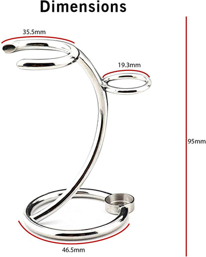 Stainless Steel Shaving Stand for Brush and Razor - HARYALI LONDON