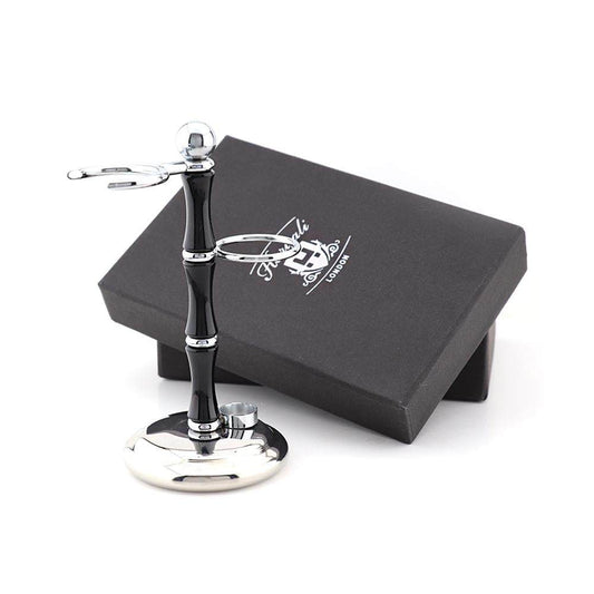 Dual Shaving Stand in Black and Silver Color - HARYALI LONDON