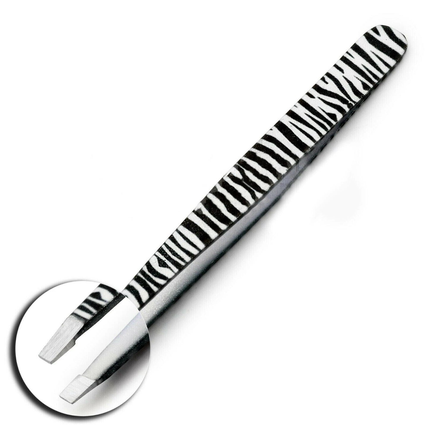 Professional Stainless Steel Zebra Print Eyebrow Tweezers Set - HARYALI LONDON