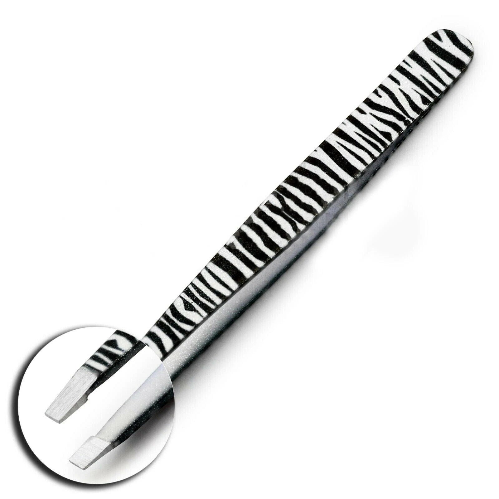 Professional Stainless Steel Zebra Print Eyebrow Tweezers Set - HARYALI LONDON