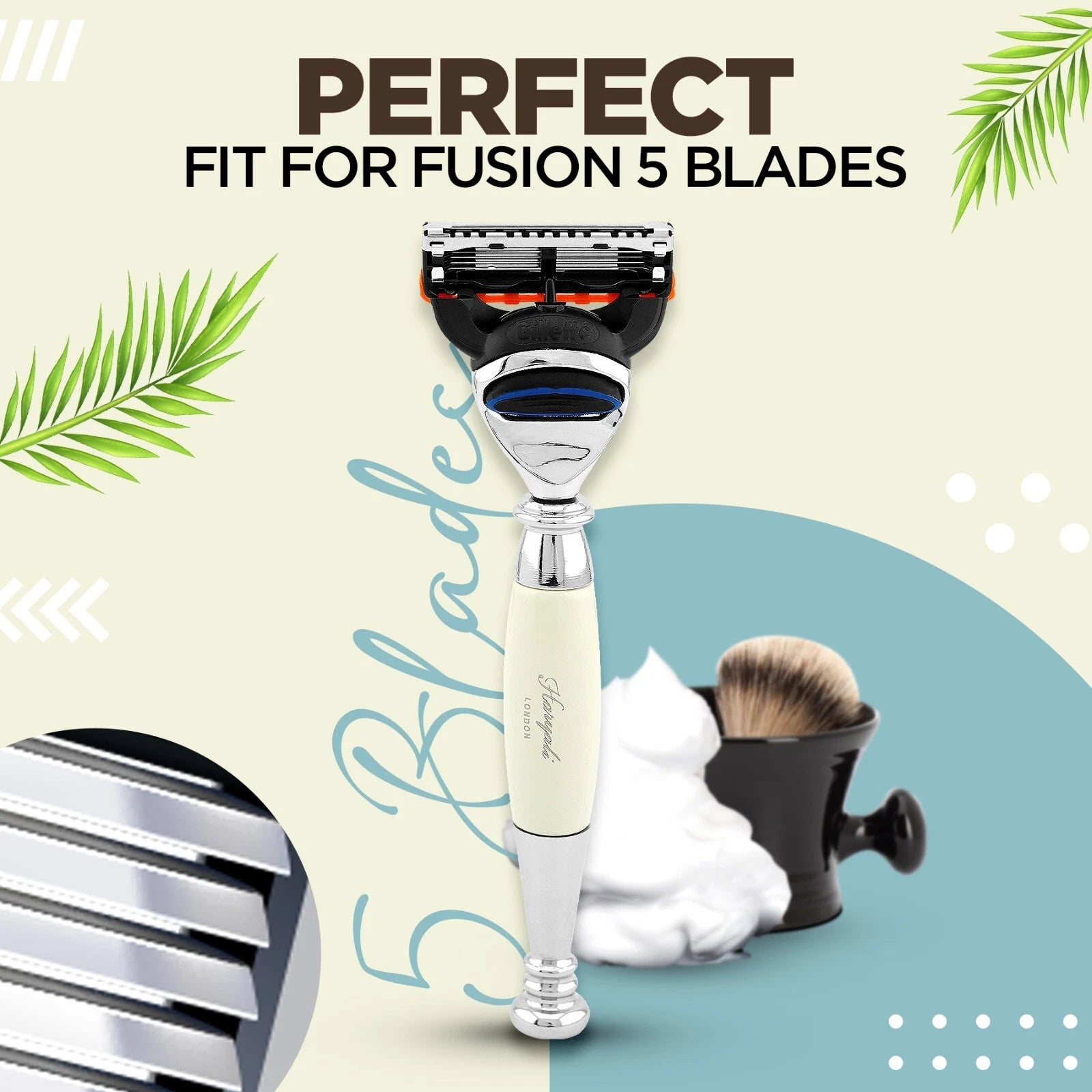 Tandoori Half Ivory 5 Blade Razor for Men - HARYALI LONDON