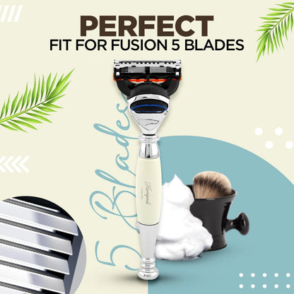 Tandoori Half Ivory 5 Blade Razor for Men - HARYALI LONDON