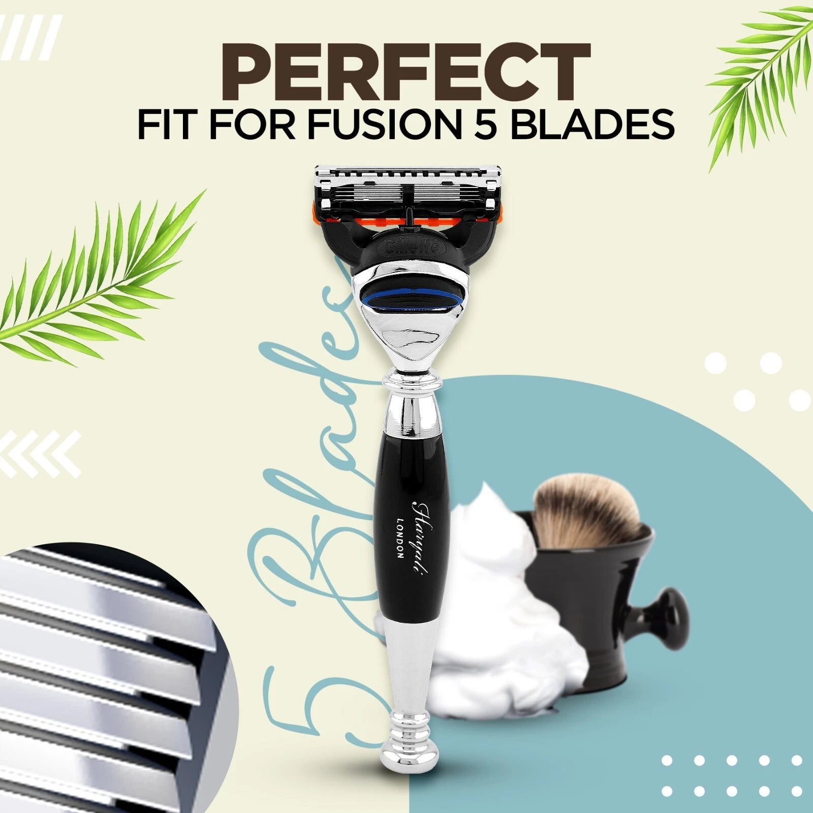 Tandoori Black Half 5 Blade Razor for Men - HARYALI LONDON
