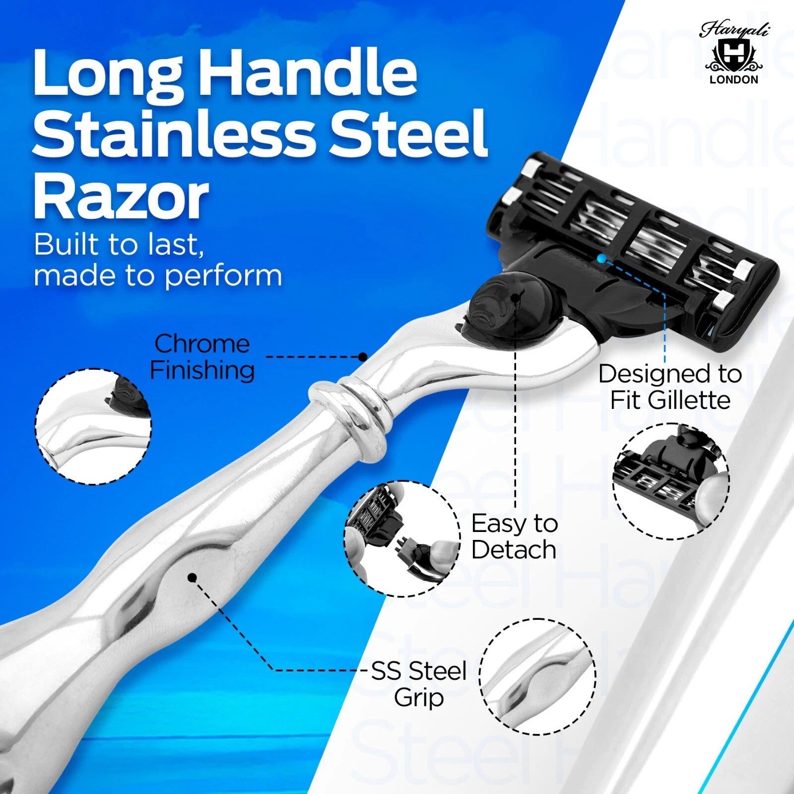 3 Blade Razor Stainless Steel Vase Shape Shaving Razor - HARYALI LONDON