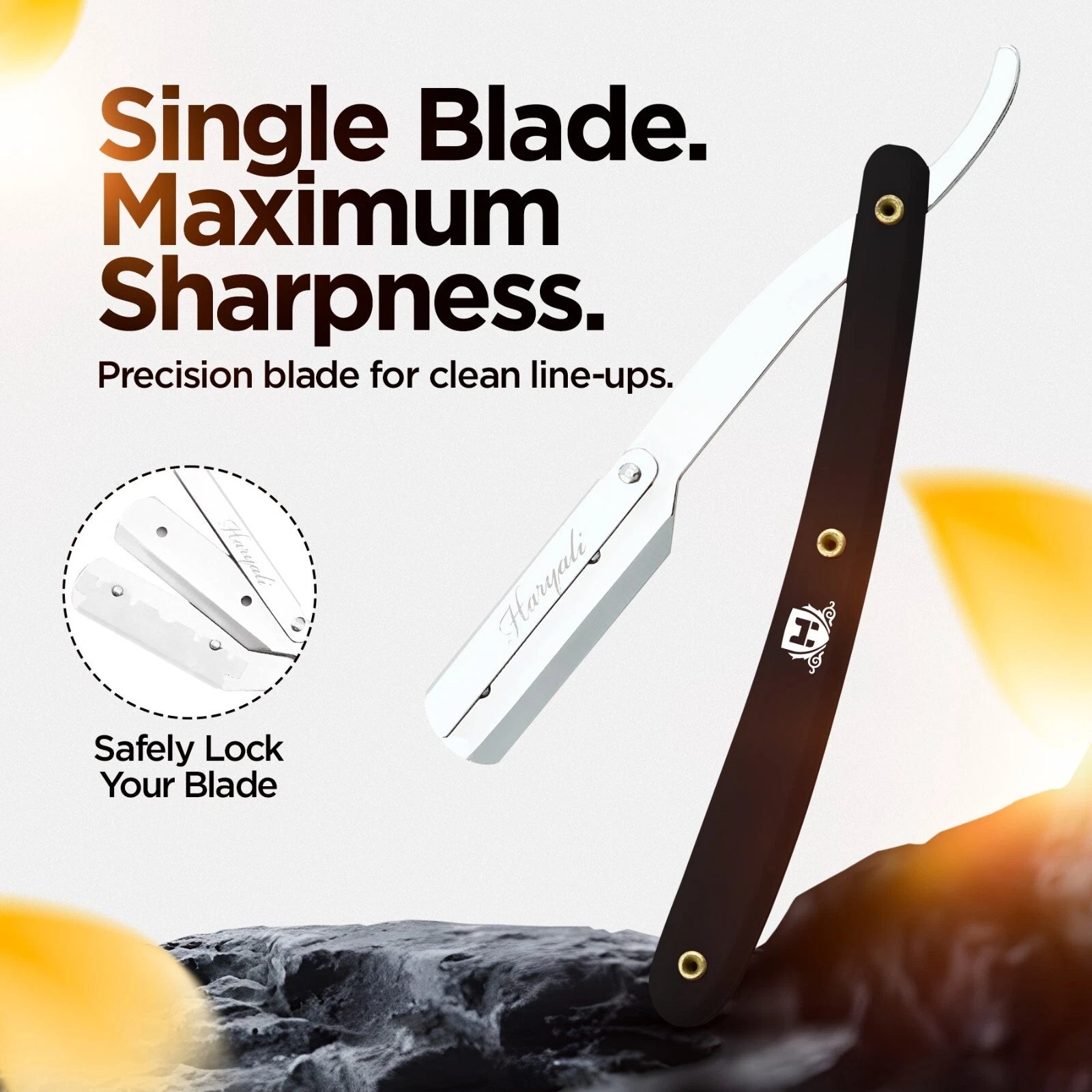 Plastic Cut Throat Razor with Replaceable Blades in Black - HARYALI LONDON