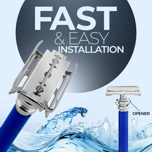 Butterfly Safety Razor in Metallic Blue