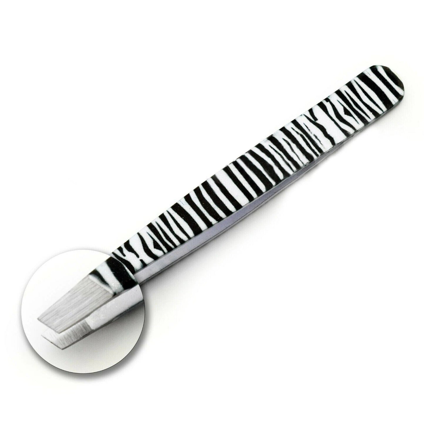 Professional Stainless Steel Zebra Print Eyebrow Tweezers Set - HARYALI LONDON