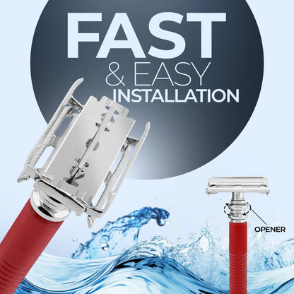 Butterfly Safety Razor in Metallic Red