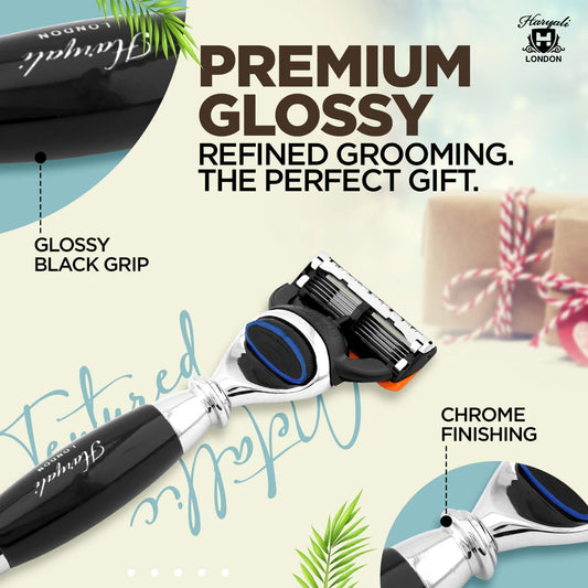 Tandoori Black Half 5 Blade Razor for Men - HARYALI LONDON